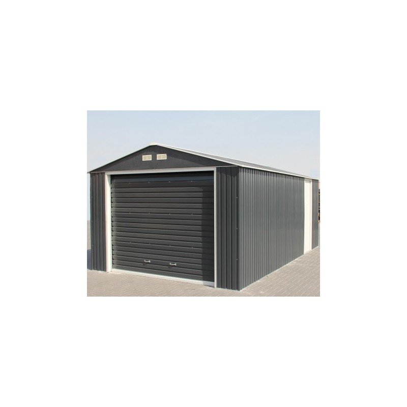 garage-en-metal-anthracite-1995m-grande-hauteur-h260m-duramax-1 Garage en métal anthracite 19,95m² grande hauteur H.2,60m – Image 1